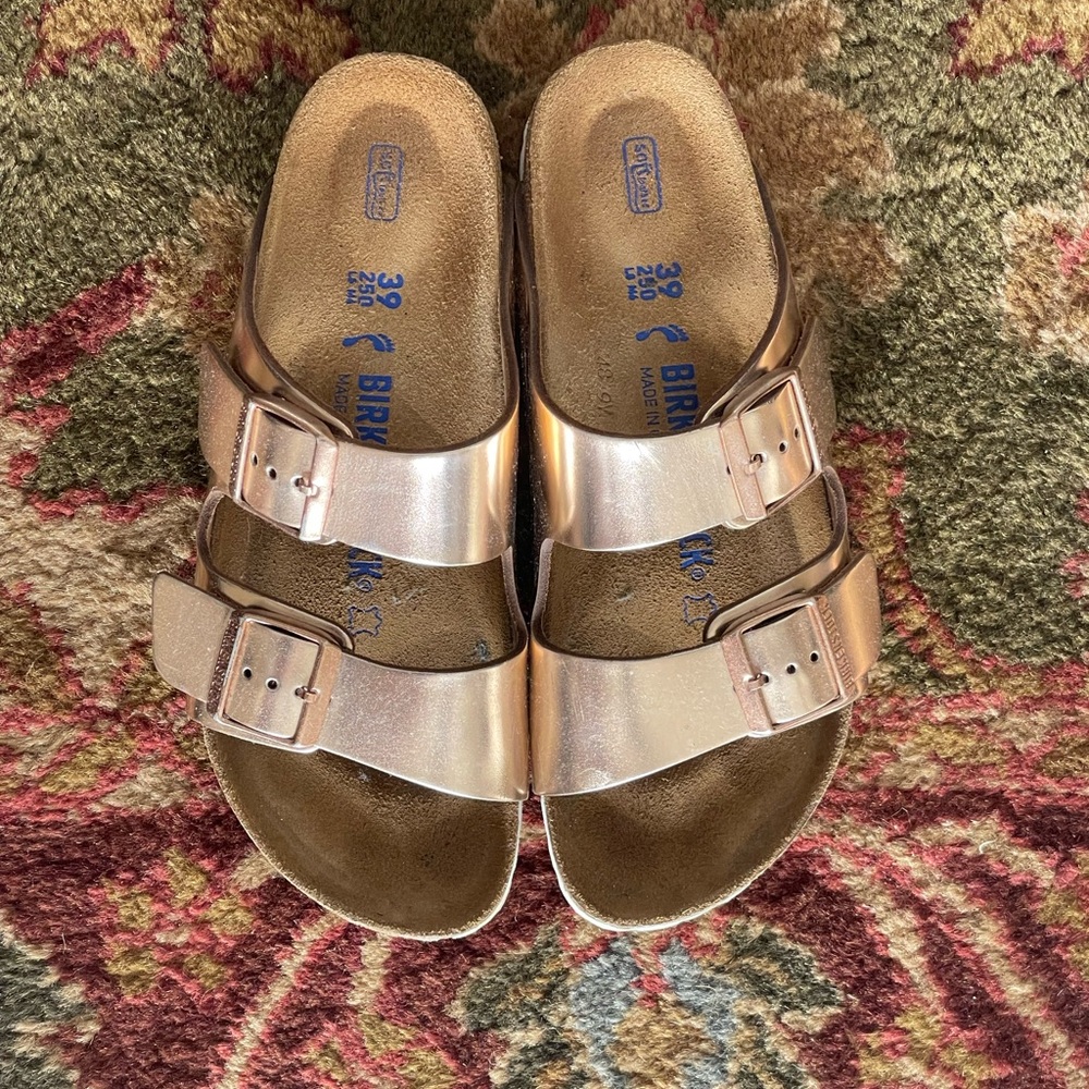 Birkenstock Rose Gold Arizona Sandals